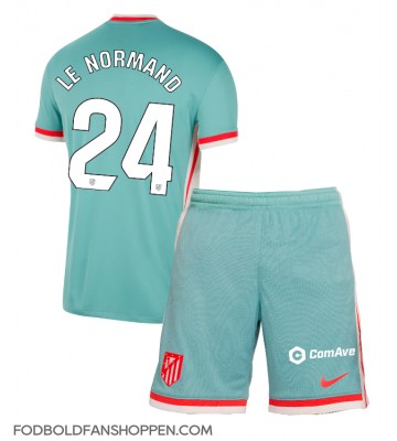 Atletico Madrid Robin Le Normand #24 Udebanetrøje Børn 2024-25 Kortærmet (+ Korte bukser)